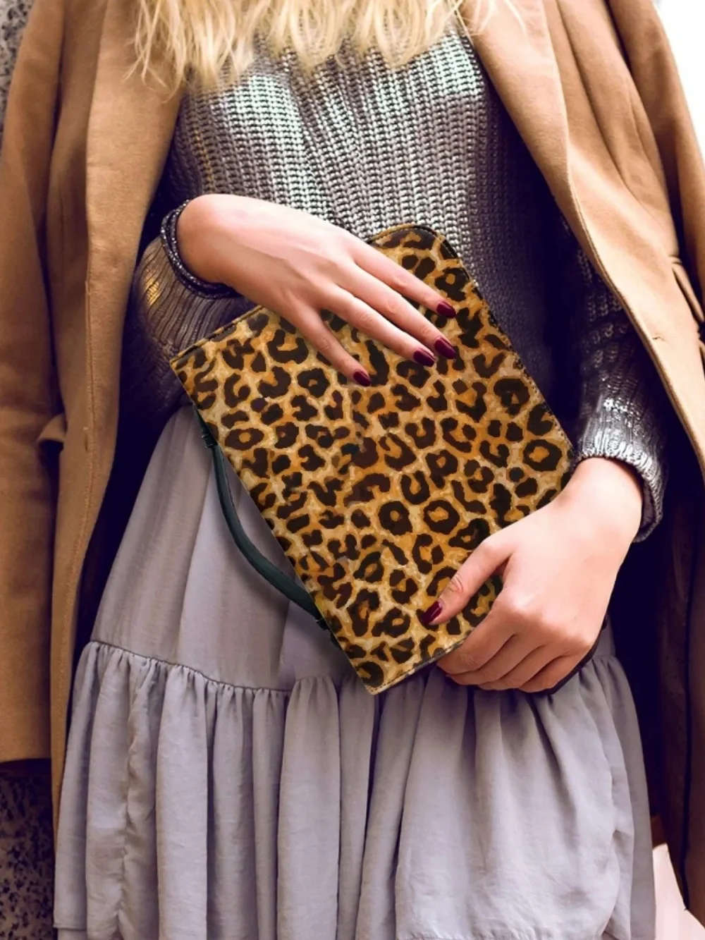 🆕 Leopard Print Faux Leather Bible Cover W/ Zipper XL